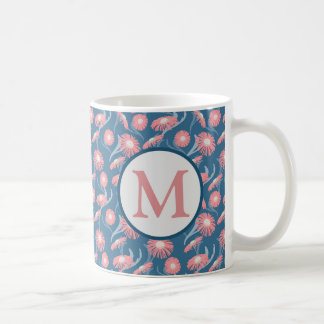 Tasse de café à monogramme Fleurs roses pour maman