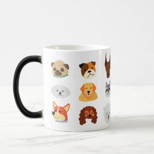 Tasse de café à motif de races de chiens colorés m