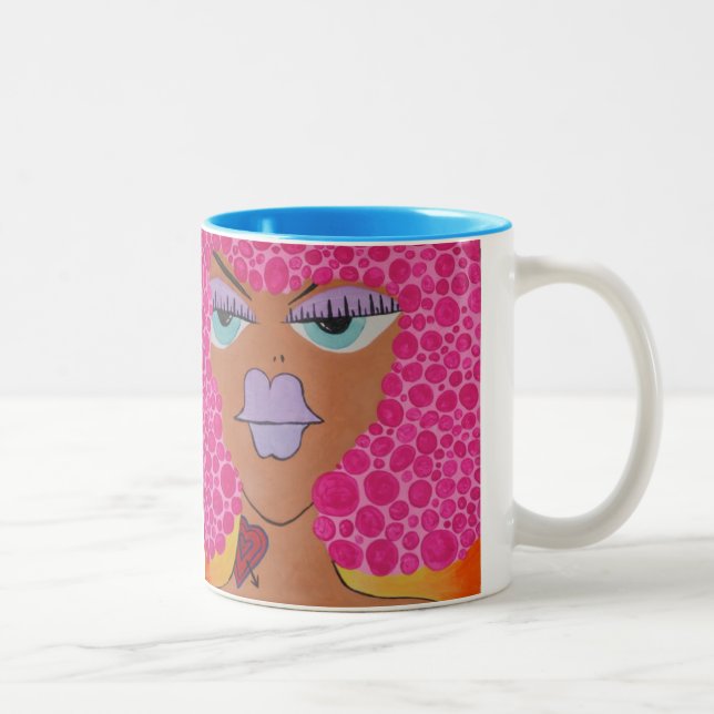 Tasse de café Afro de tatouage de femme de bande (Droit)