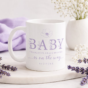 Tasse de café Annonce de bébé Fleur de Lavande Sau