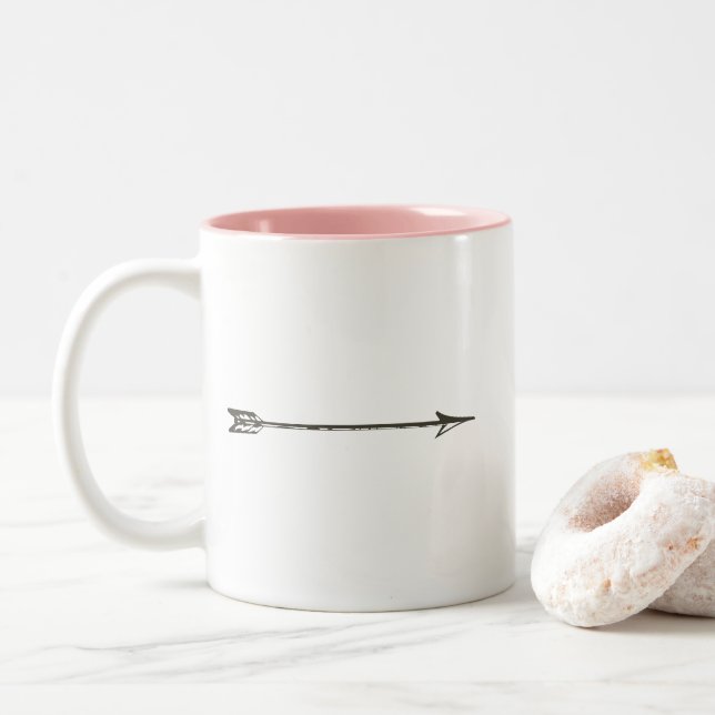 Tasse de café argentée de flèche (Avec donut)