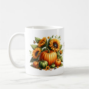 Tasse de café Automne Citrouilles & Tournesols