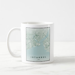 Tasse de café avec carte de la ville d'Istanbul Tu