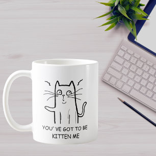 Tasse de café avec citation drôle de chat