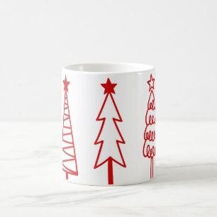 Tasse de café avec icônes de sapin de Noël pour le