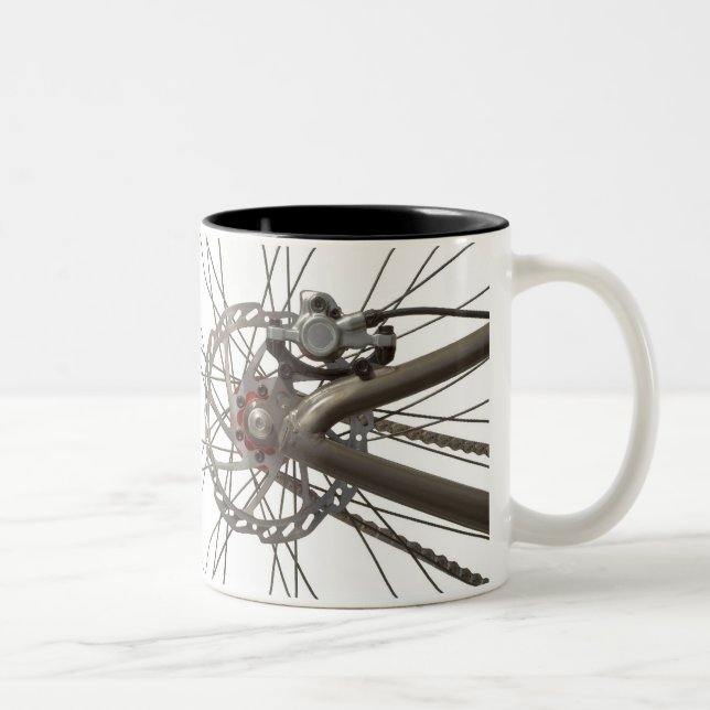 Tasse de café avec la roue de dos de bicyclette (Droit)