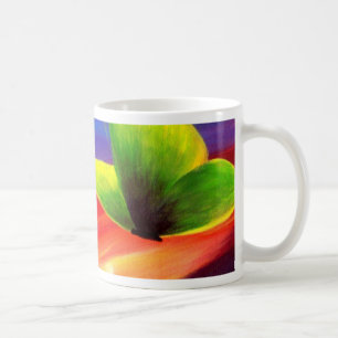 Tasse de café avec l'art de peinture de papillon -