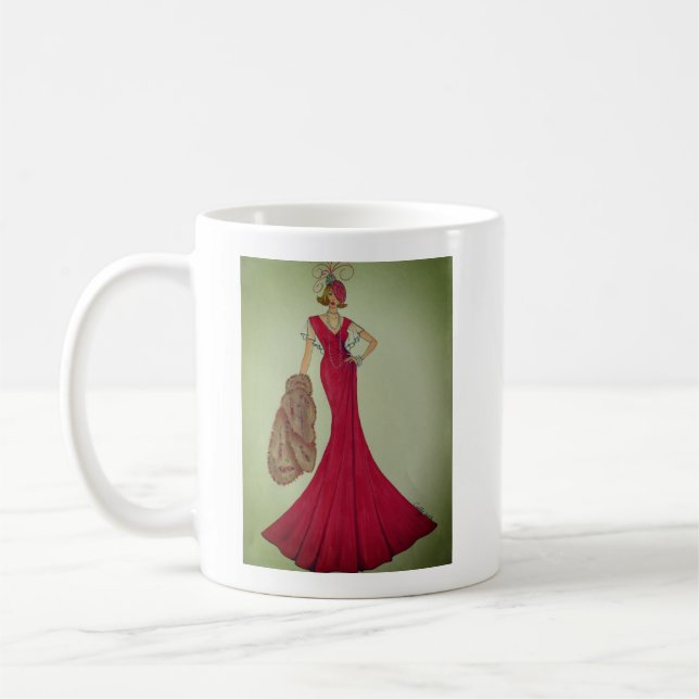 Tasse de café avec l'illustration de mode (Gauche)