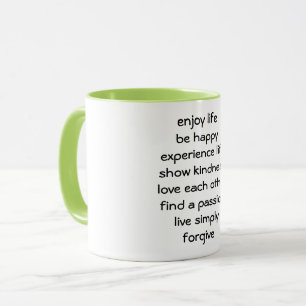 Tasse de café avec message spirituel Chemin de Vie