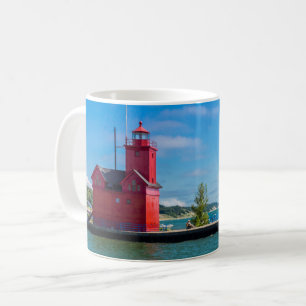 Tasse de café avec phare de Holland Harbor