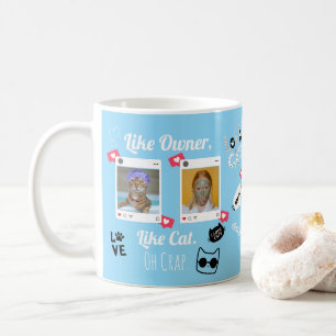 Tasse de café avec photo de chat personnalisée T