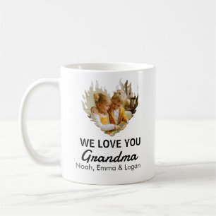 Tasse de café avec photo de coeur pour grand-mère 