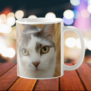 Tasse de café avec photo de famille de animaux de