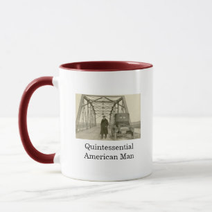 Tasse de café avec photo réelle d'un homme américa