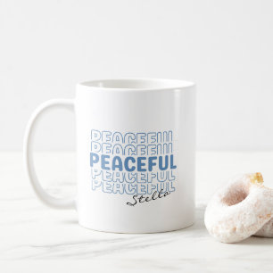 Tasse de café avec texte de nom personnalisé bleu