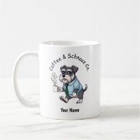 Tasse de café avec un costume d'affaires de chien