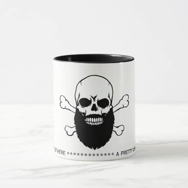 Tasse de café barbue de message de crâne (Centre)