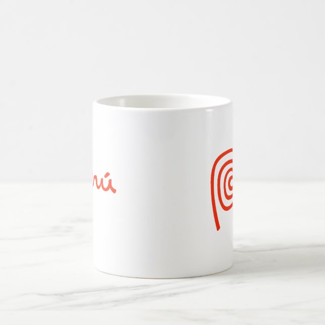 Tasse de café blanc classique du Pérou de logo (Centre)