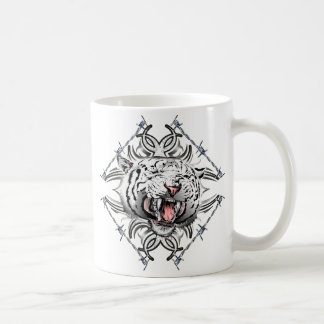 Tasse de café blanche de tigre