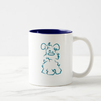 Tasse de café blanche miniature de Schnauzer