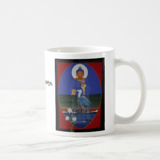 Tasse de café bleue de centre de bouddhiste zen de