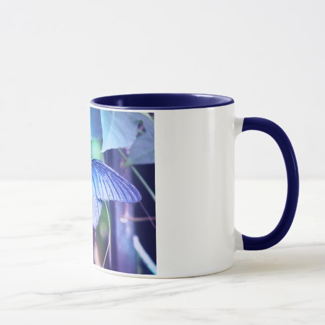 Tasse de café bleue de papillon (Droite)
