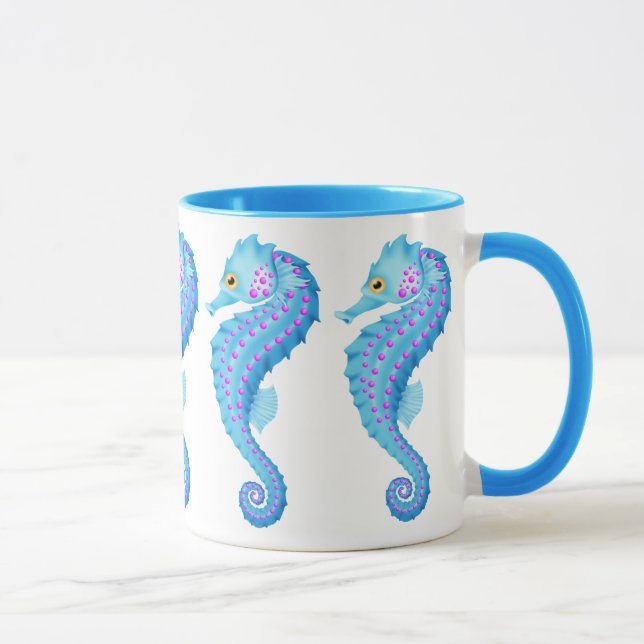 Tasse de café bleue d'hippocampe (Droite)