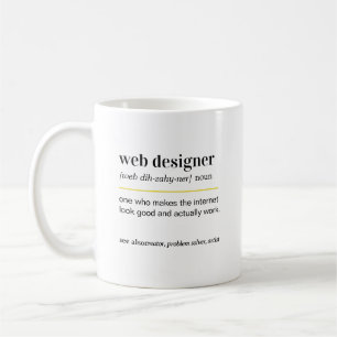 Tasse de café cadeau drôle pour concepteur web