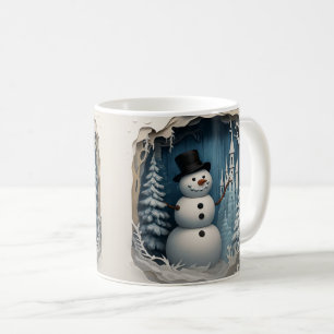 Tasse de café Charmant Bonhomme de Neige d'Hiver –