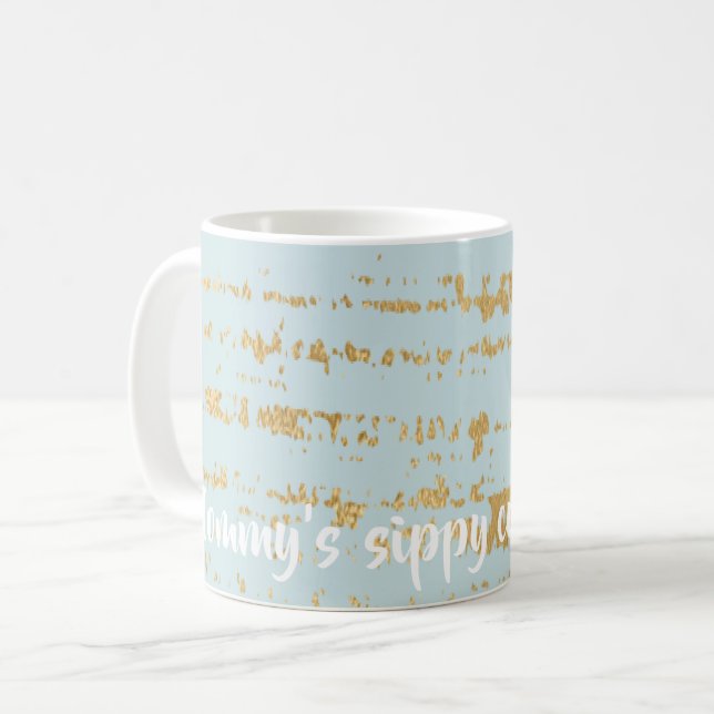 Tasse de café "Classic Gold/Blue Mommy's Sippy Cup (Devant gauche)