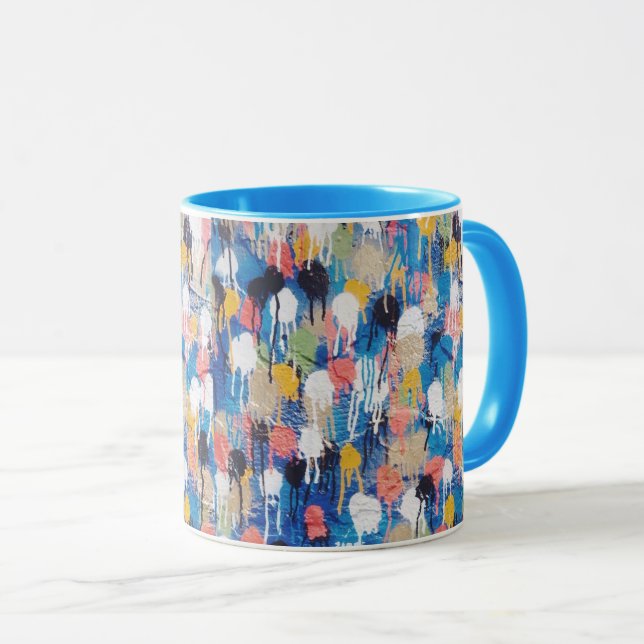 Tasse de café comportant l'art original de rue de (Devant droit)