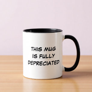 Tasse de café comptable drôle entièrement amortie