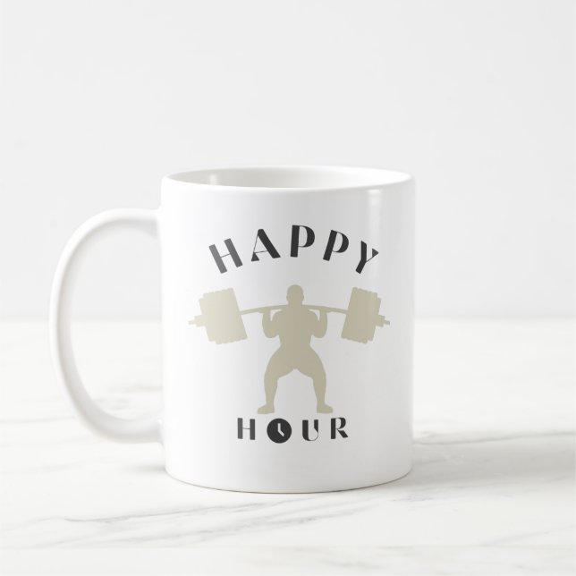 Tasse de café Crossfit Happy Hour Funny Gym  (Gauche)