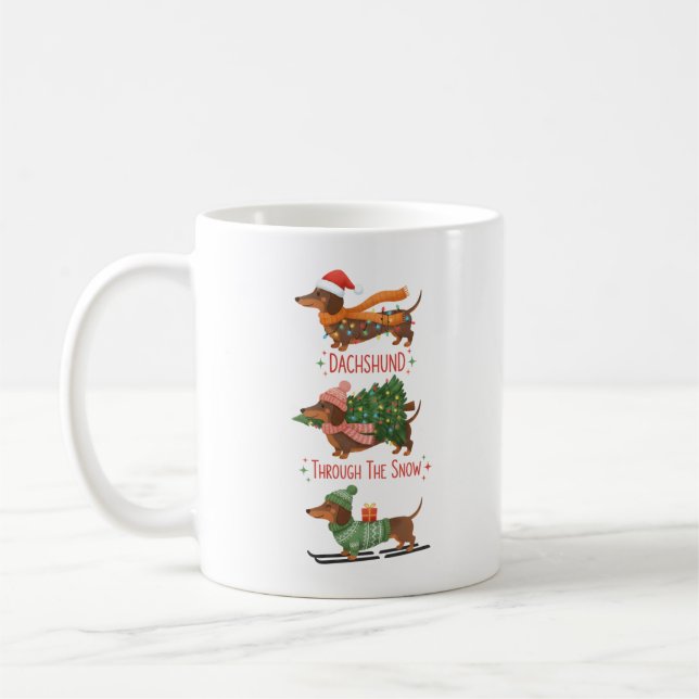 Tasse de café Dachshund Mug drôle de chien sauciss (Gauche)