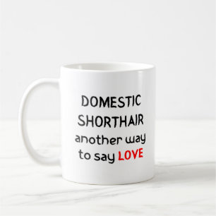 tasse de café d'amour domestique shorthair