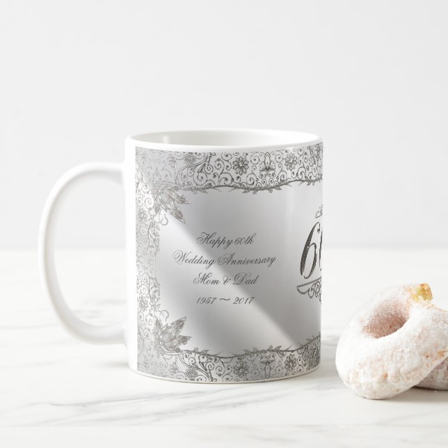 Tasse de café d'anniversaire de diamant (Avec donut)