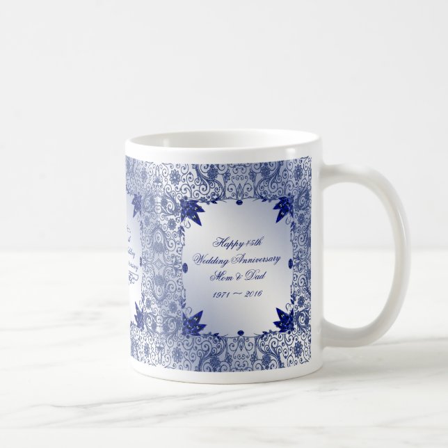 Tasse de café d'anniversaire de mariage de saphir (Droite)