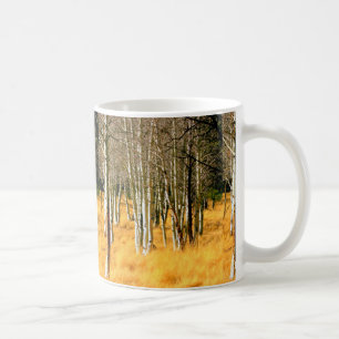 tasse de café d'arbres de tremble
