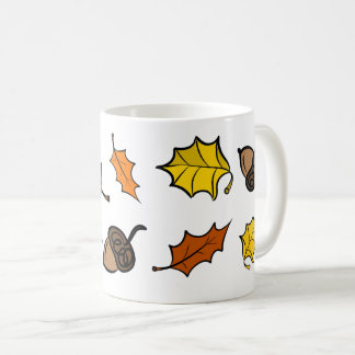 Tasse de café d'automne - Feuilles et glands