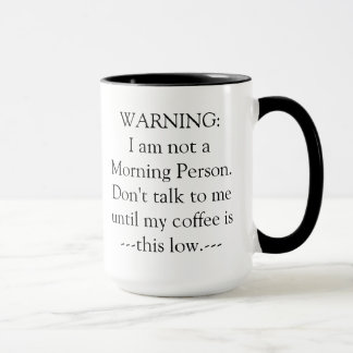 Tasse de café d'avertissement