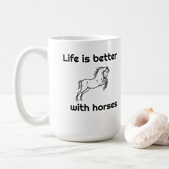 tasse de café de 15 onces - la vie est meilleure (Avec donut)