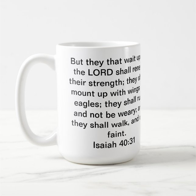 Tasse de café de 40:31 d'Isaïe (Gauche)