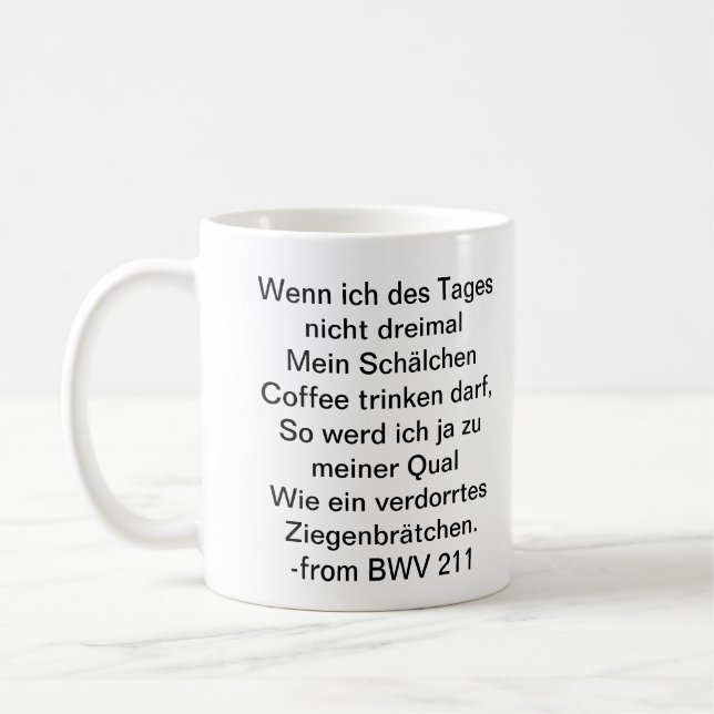 Tasse de café de Bach - Allemand (Gauche)