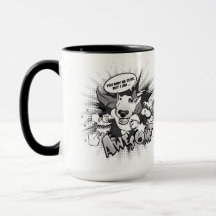 Tasse de café de bande dessinée de bull-terrier