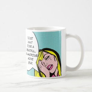 Tasse de café de bande dessinée de star de cinéma