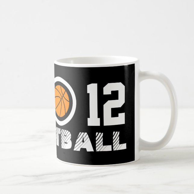 Tasse de café de basket-ball du numéro 12 | (Droite)
