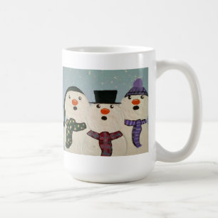 Tasse de café de bonhommes de neige
