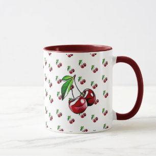 Tasse de café de Bourgogne de tasse de cerises