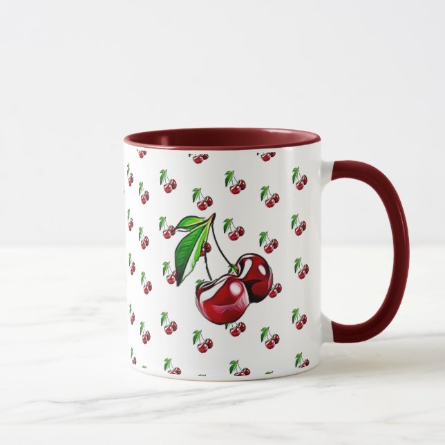 Tasse de café de Bourgogne de tasse de cerises (Droite)