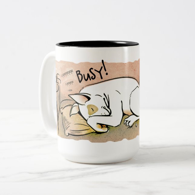 Tasse de café de bull-terrier de sommeil (Devant gauche)